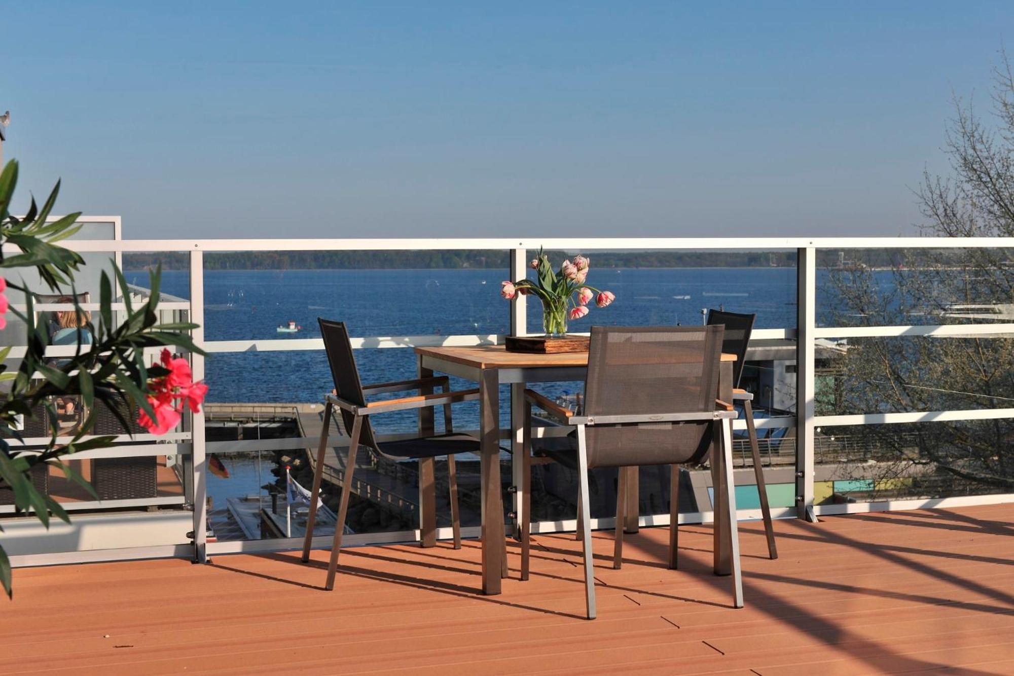 Apartment 37 "Sonnendeck", Blickrichtung Von Der Terrasse Auf Das Offenes Meer, Strand, Innenstadt Eckernförde Buitenkant foto